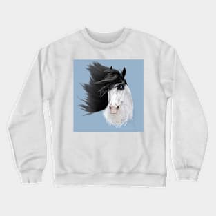 Black Pinto with Flying Mane Crewneck Sweatshirt